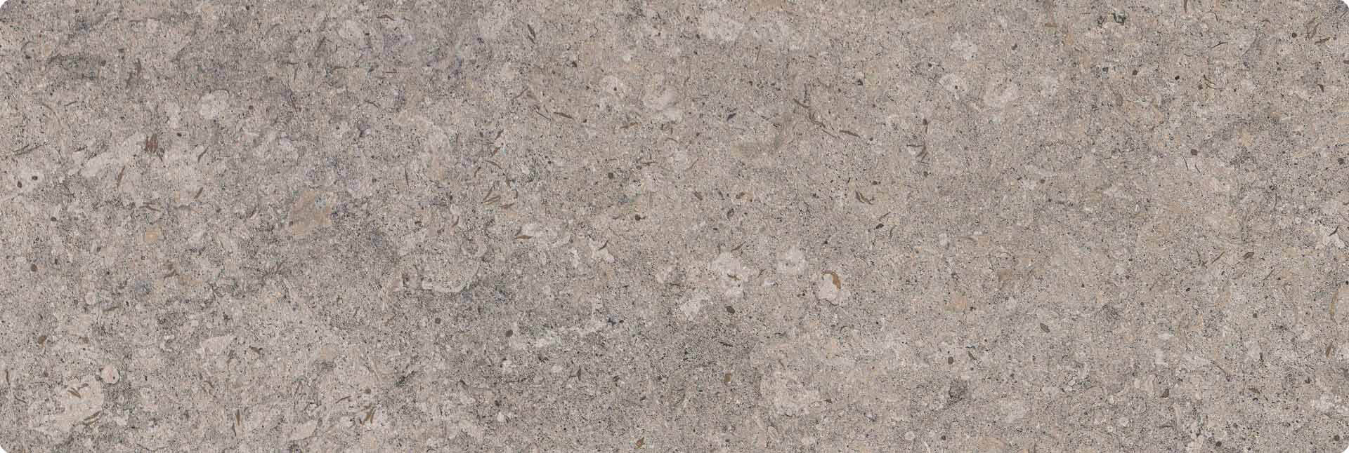 Tischplatte 300x105cm Ecken abgerundet (Radius R50), Dekton pietra grigio (8mm)