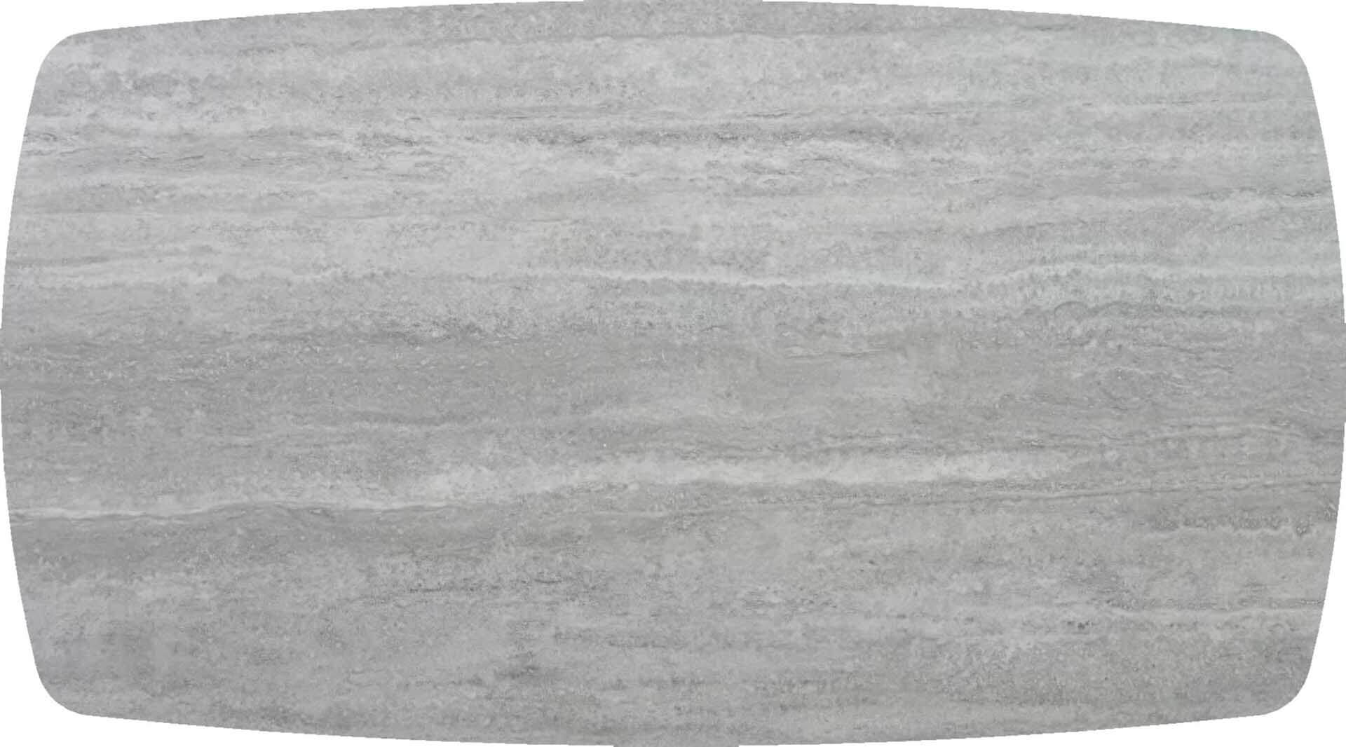 Tischplatte 180x100cm Bootsform, Keramik travertino silver (6mm)