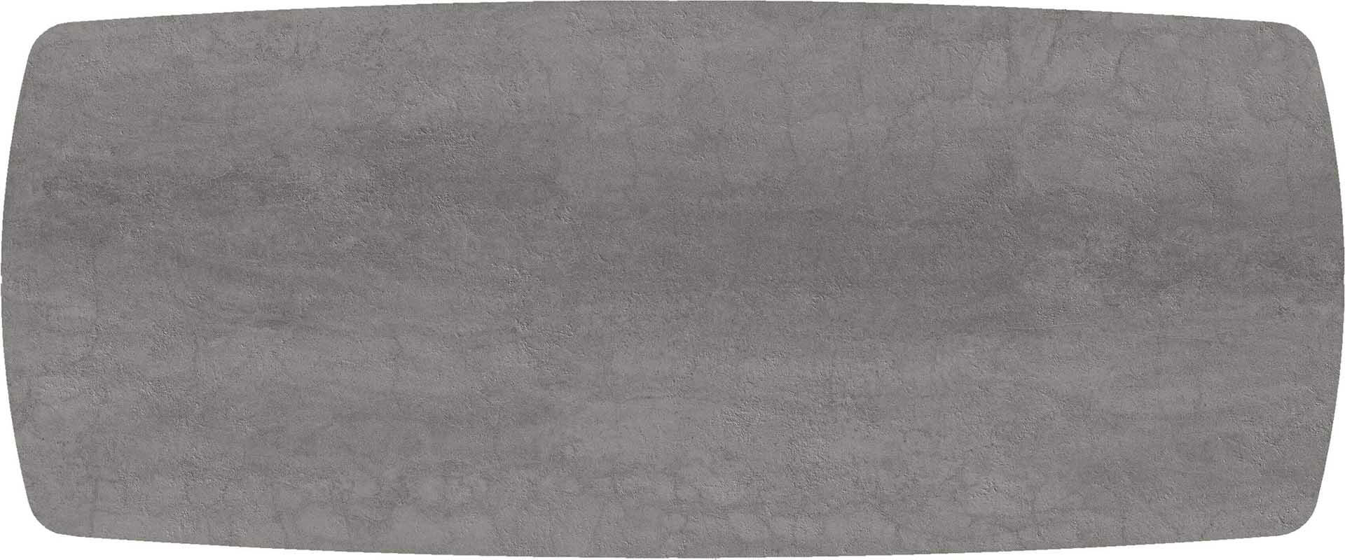 Tischplatte 240x100cm Bootsform, Keramik pietra hellgrau (6mm)