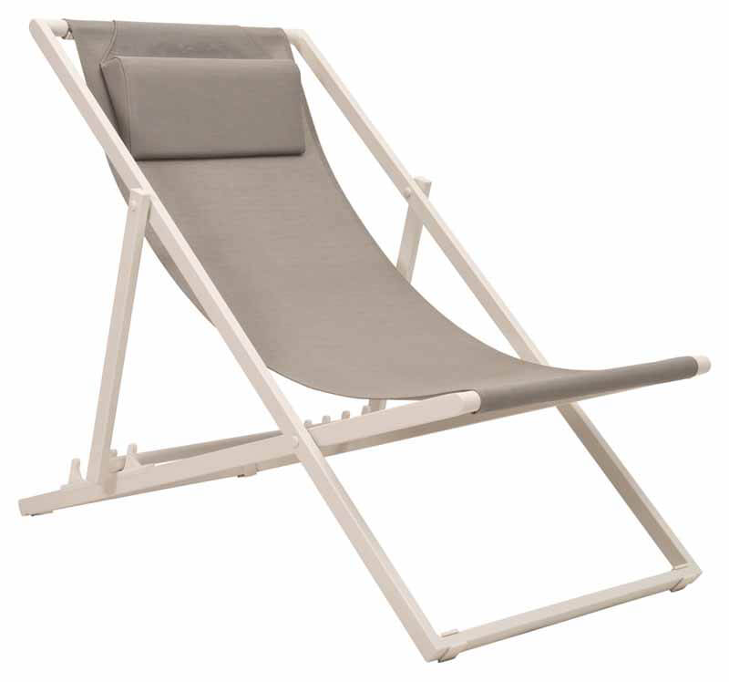 Libec Beacher Liegestuhl, weiß/hellgrau