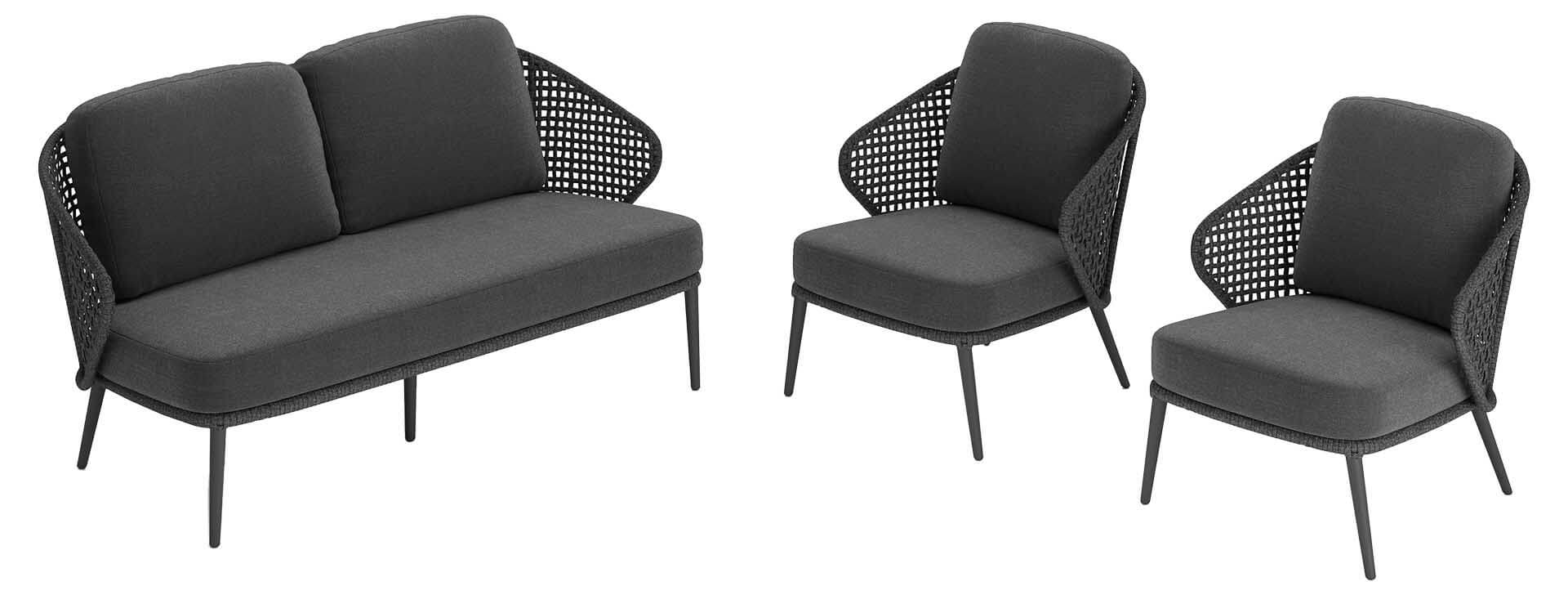 Hera Lounge Set Sofa + 2x Lounge Sessel inkl. Kissen