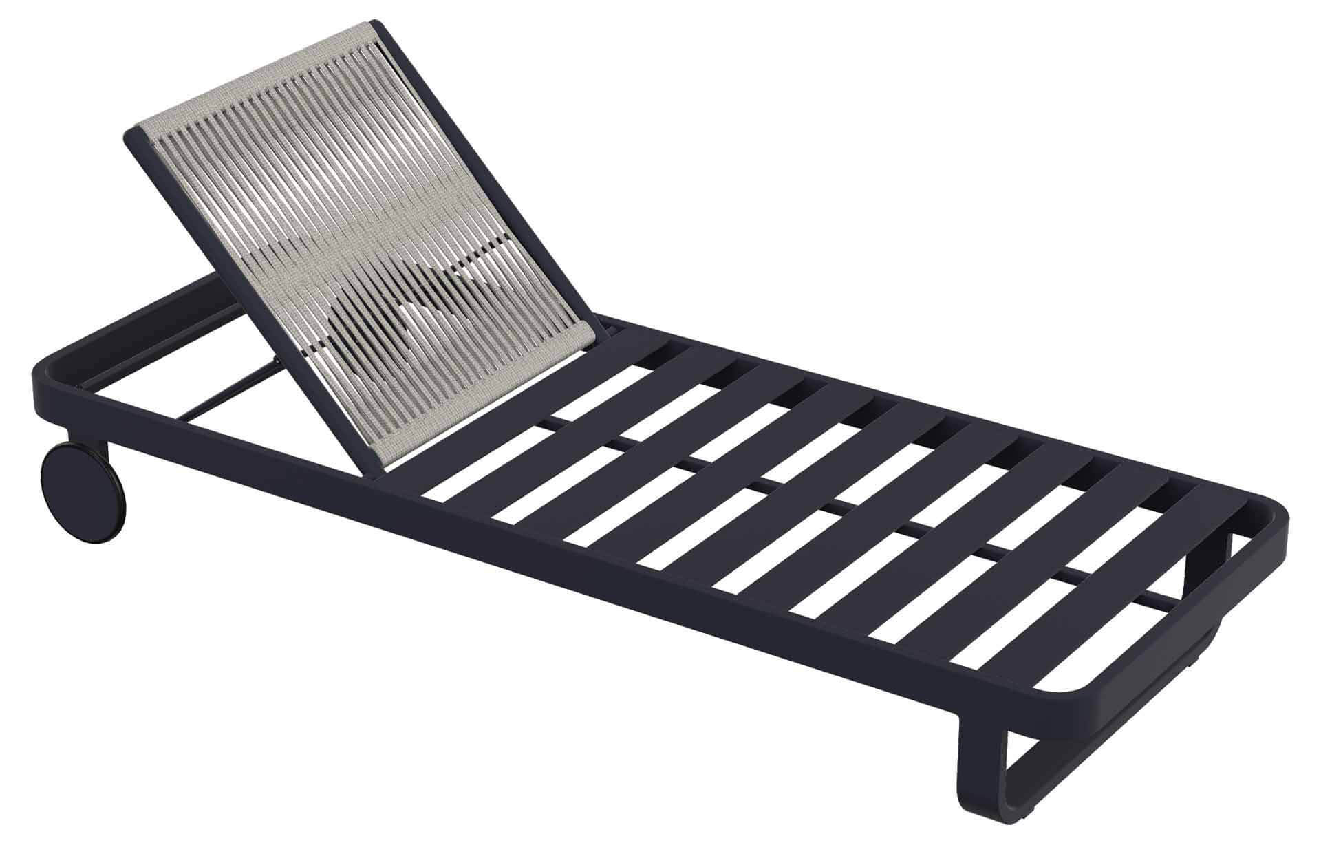 Durbuy Sonnenliege, eisengrau/beige