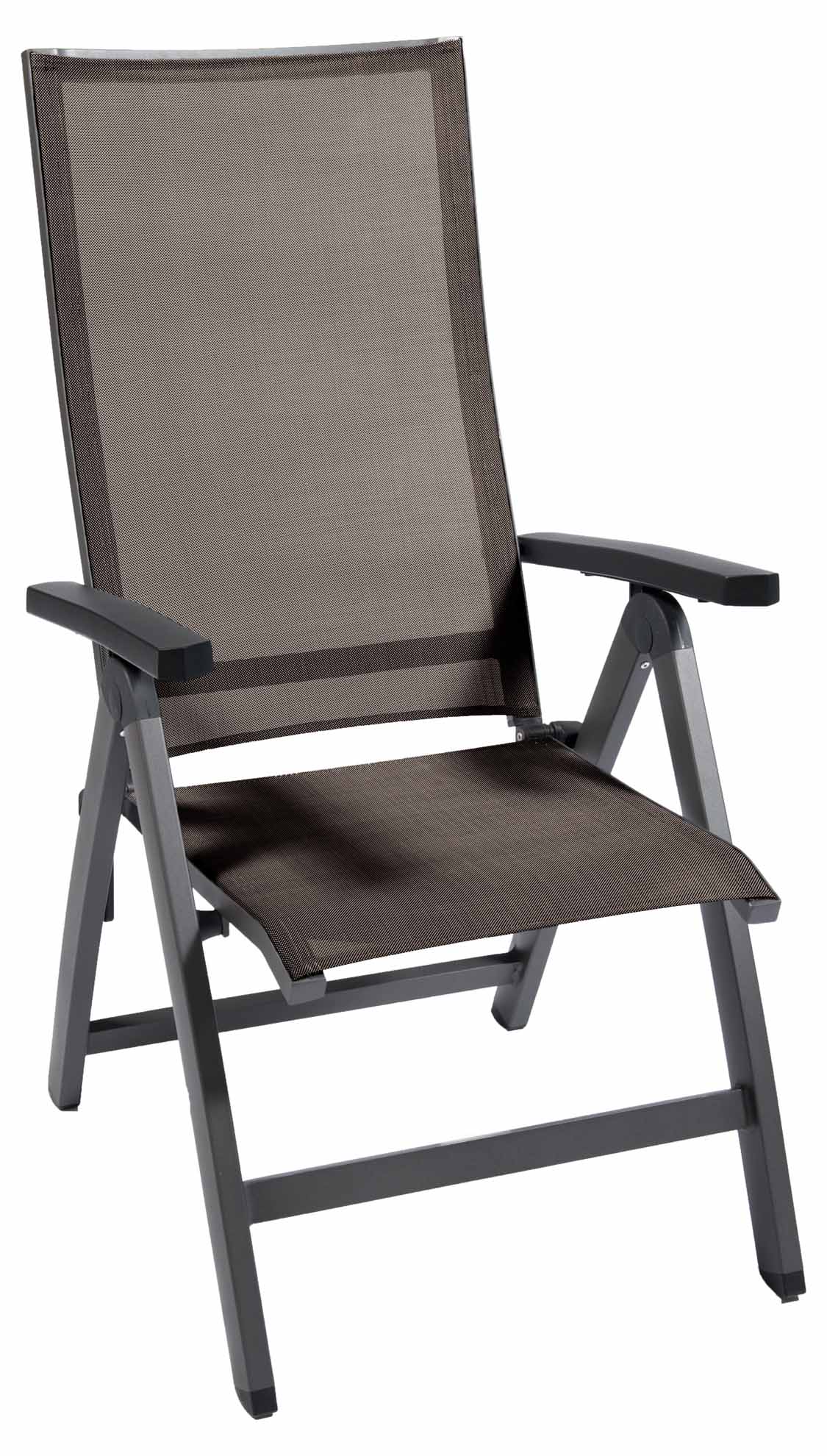 Tinos Verstellsessel, eisengrau/Batyline taupe, Armlehnen Alu