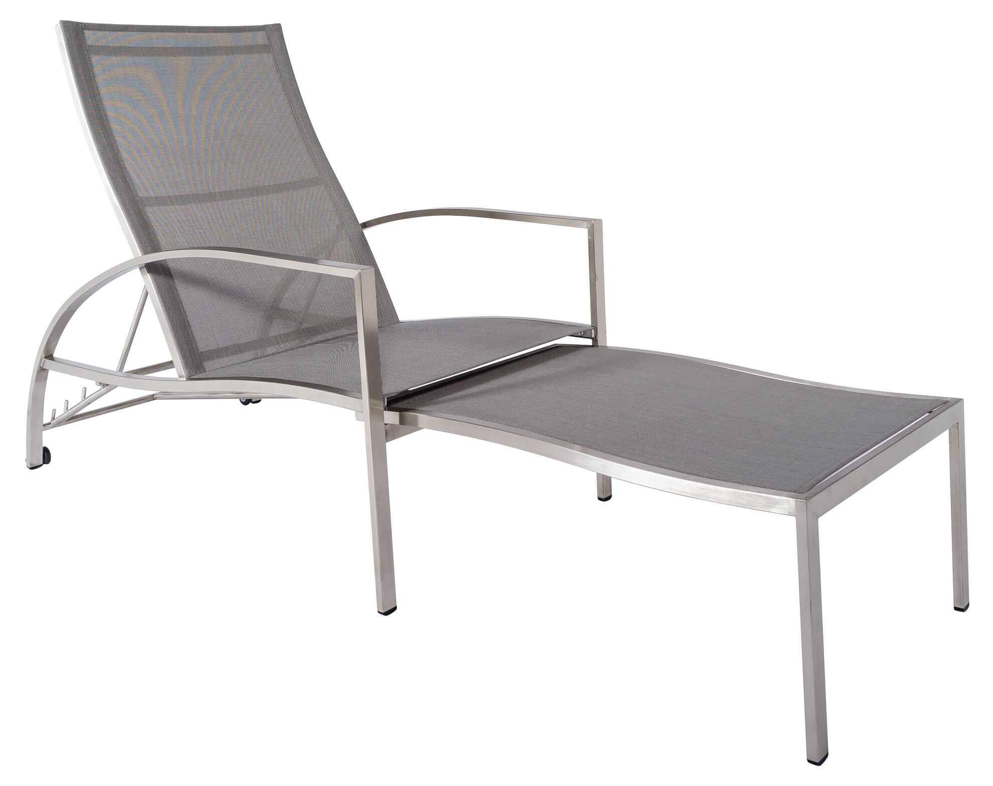Jona Deckchair, Edelstahl/silbergrau