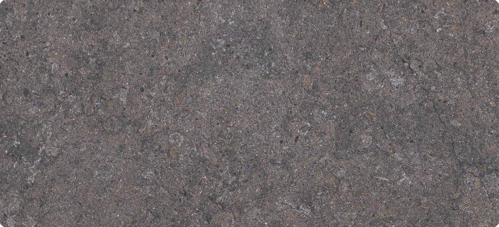 Tischplatte 220x100cm Ecken abgerundet (Radius R50), Dekton pietra grafite (8mm)