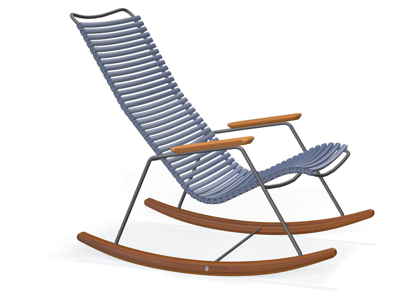 Click Rocking Schaukelstuhl, grau/pigeon blue, Armlehnen Bambus