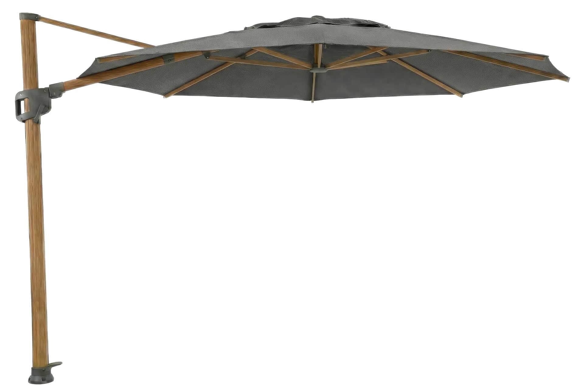 Solara Luxe Freiarmschirm 350cm rund, teaklook/basalt