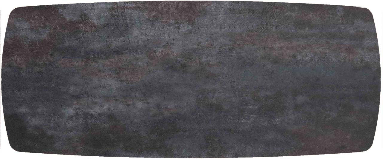 Tischplatte 240x100cm Bootsform, Keramik oxido dark night (6mm)