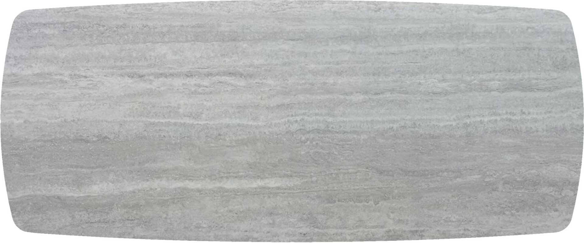 Tischplatte 240x100cm Bootsform, Keramik travertino silver (6mm)