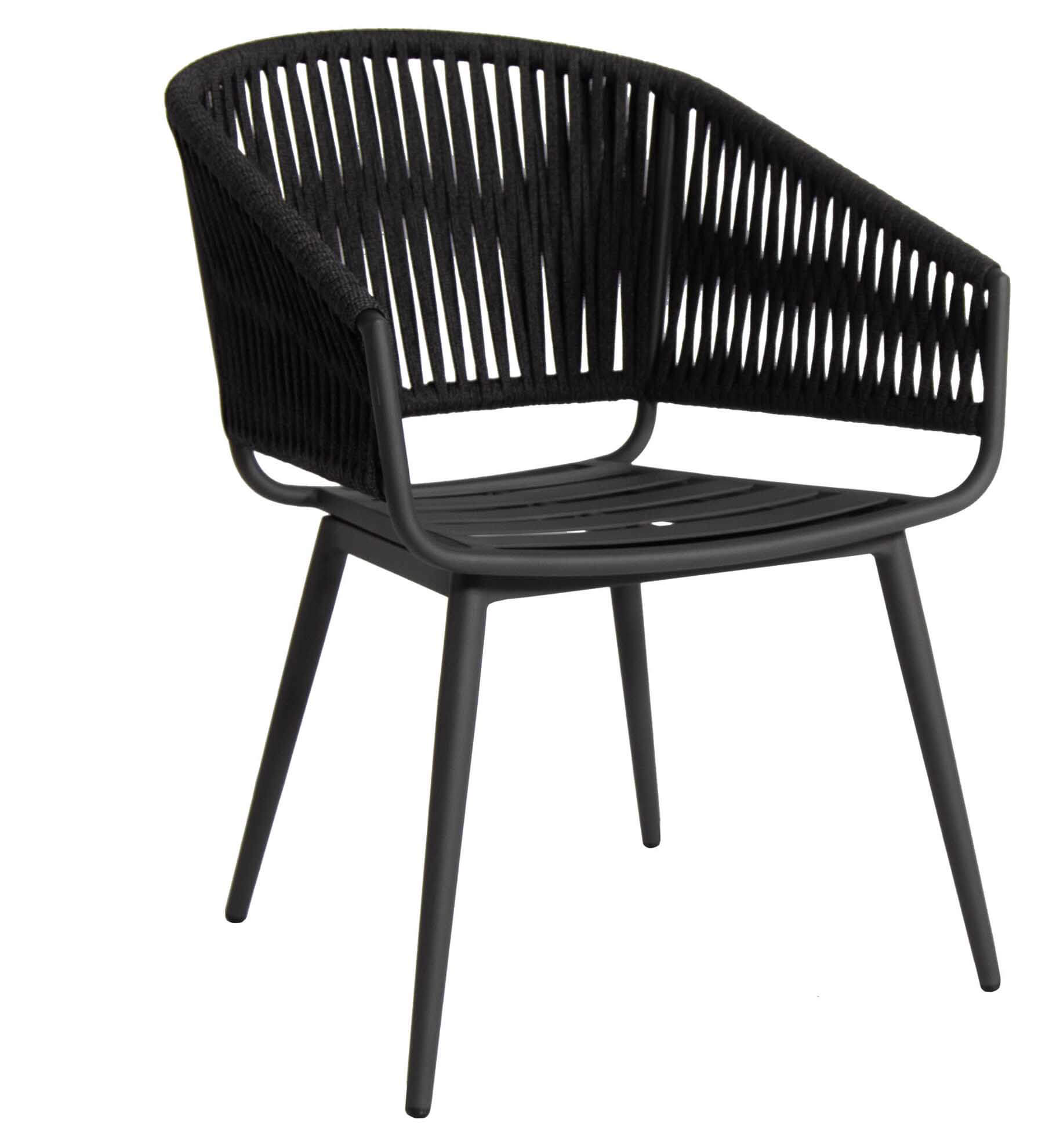 Palm Sessel eisengrau/schwarz, straight weaving