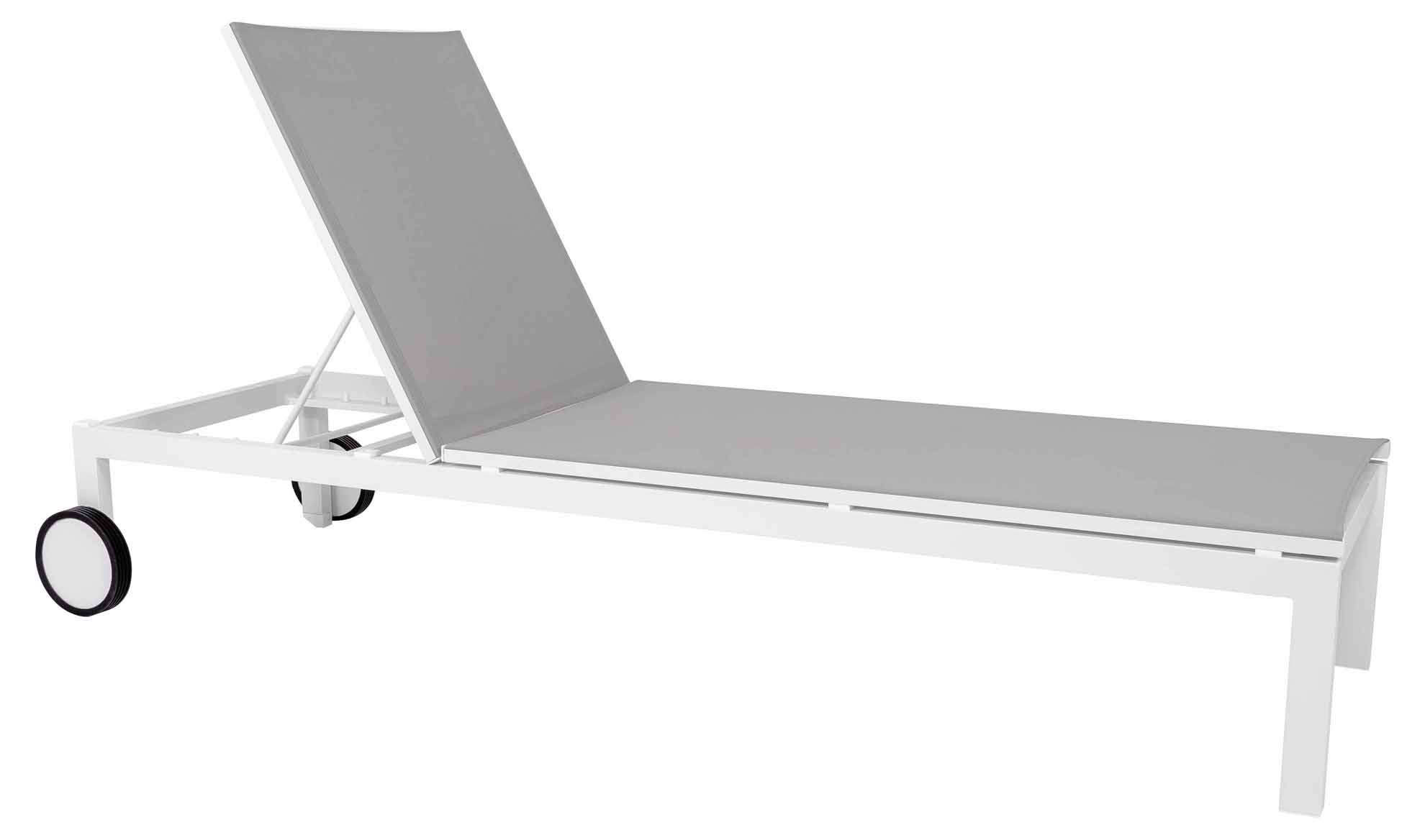 Ibiza Sonnenliege, weiß/hellgrau