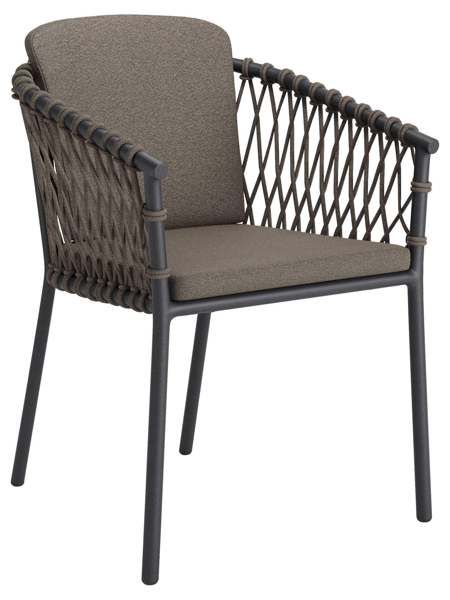 Mezzo Stapelsessel grau/mocca, Kissen bronce