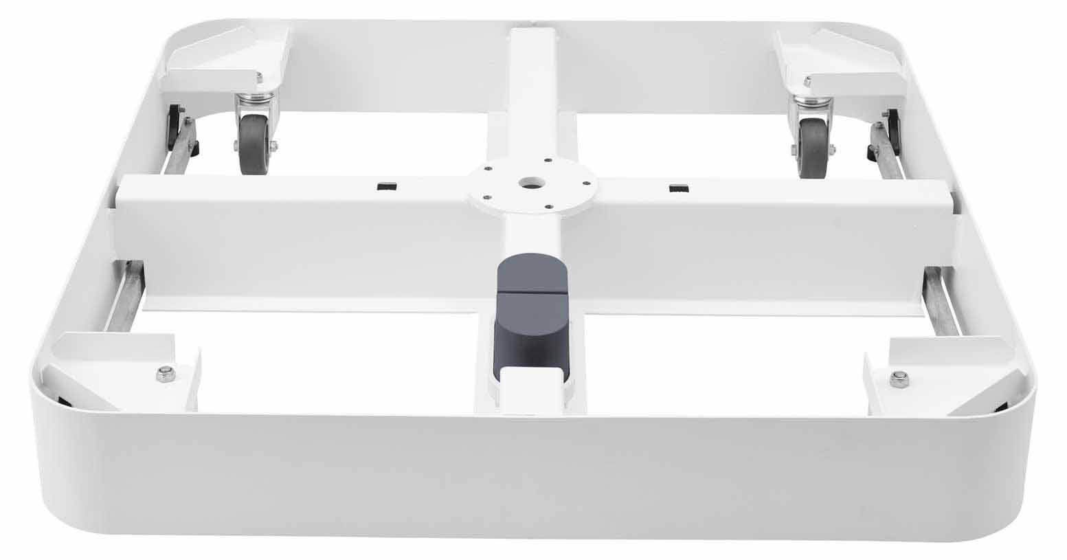 Rollensockelrahmen M4 180kg, weiß, ohne Decorplatte & Gewichteset