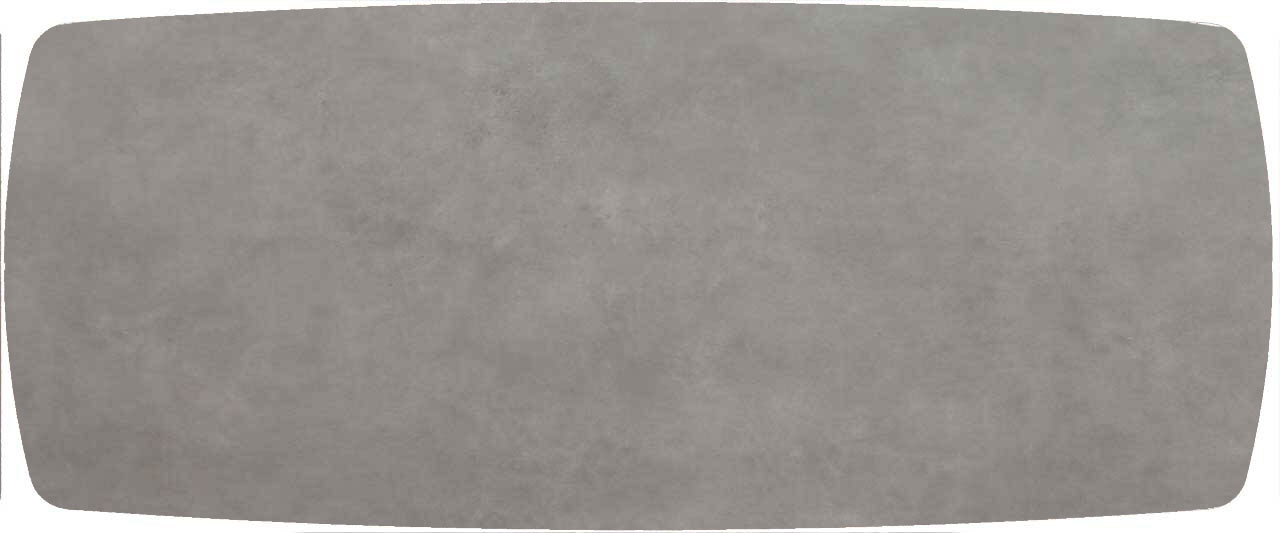 Tischplatte 240x100cm Bootsform, Keramik zement hell (6mm)