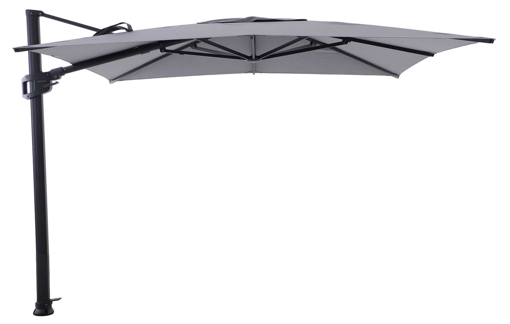 Solara Freiarmschirm 300x300cm, eisengrau/dunkelgrau piqué