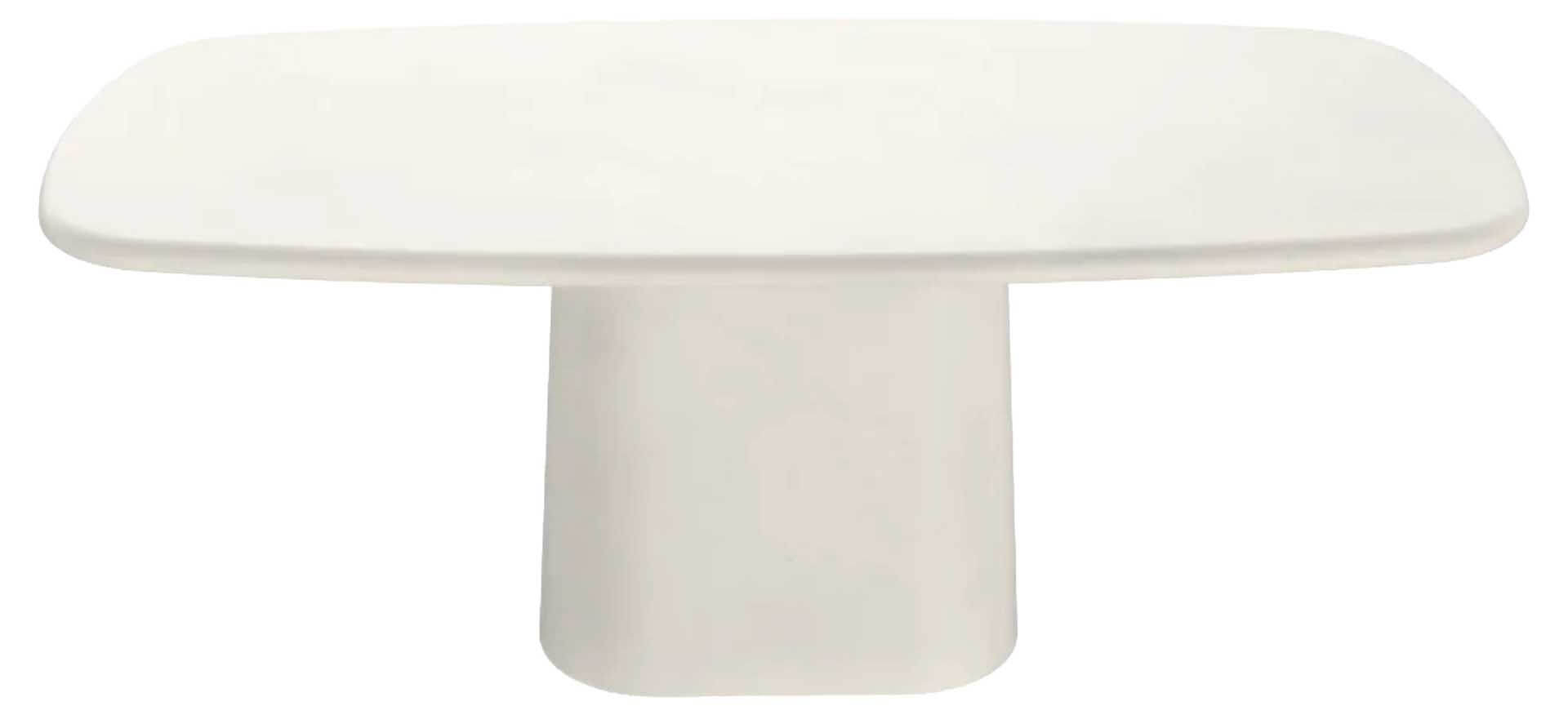 Baso Tisch 180x90cm bootsform, cremeweiß