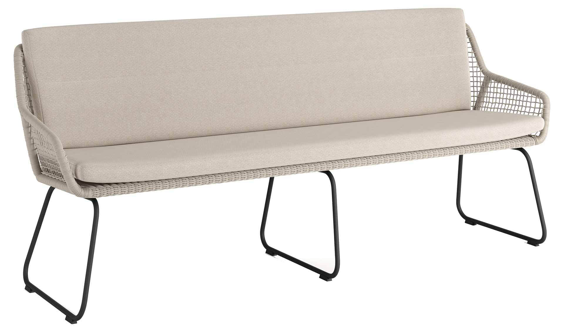 Alden Geflechtbank eisengrau/beige, Kissen Everdry beige