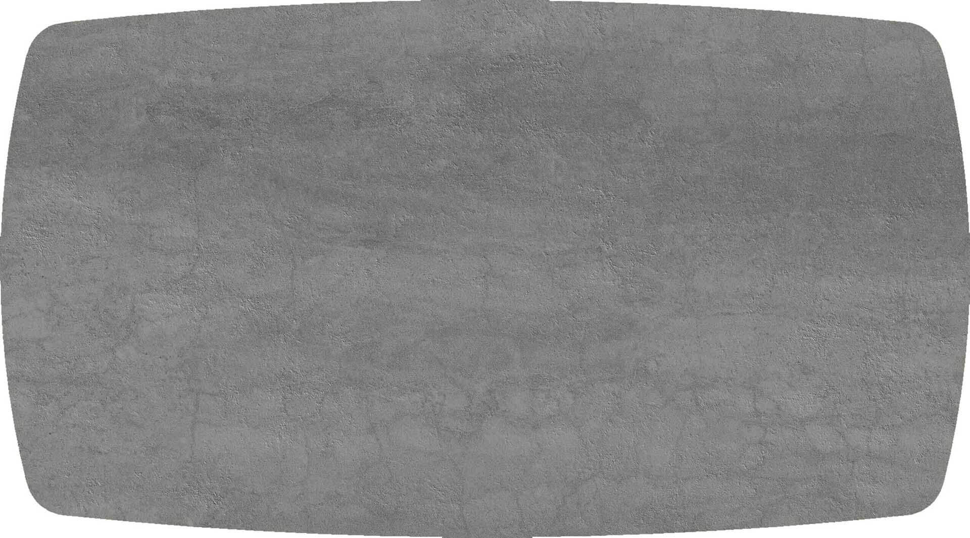 Tischplatte 180x100cm Bootsform, Keramik pietra hellgrau (6mm)