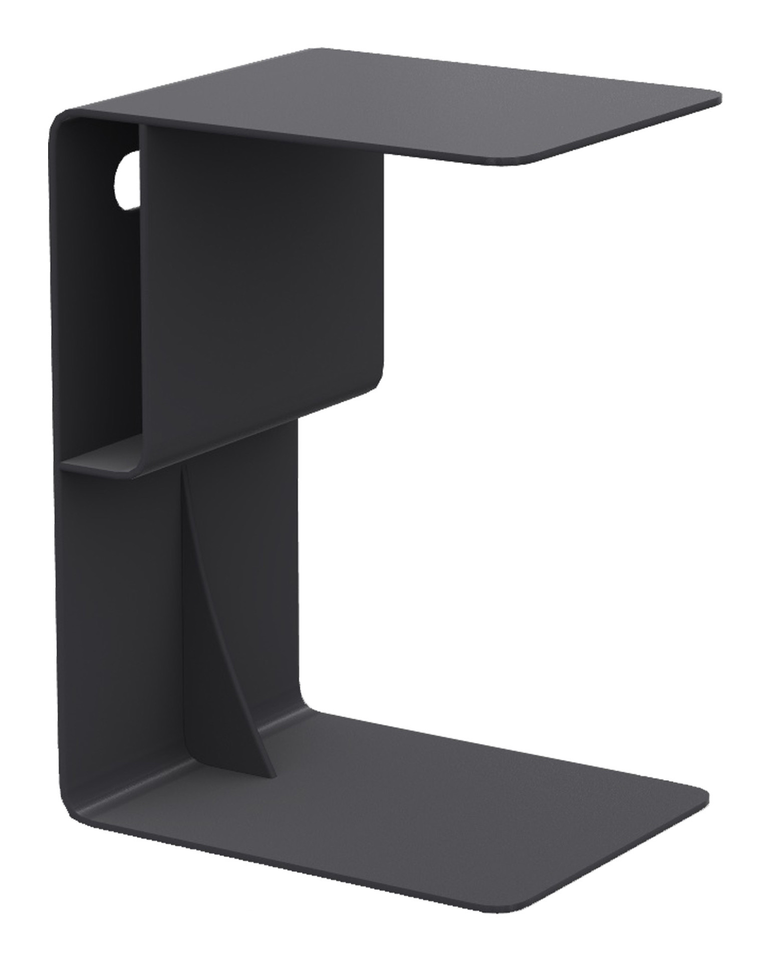 Bari Lounge Beistelltisch L-Form, eisengrau