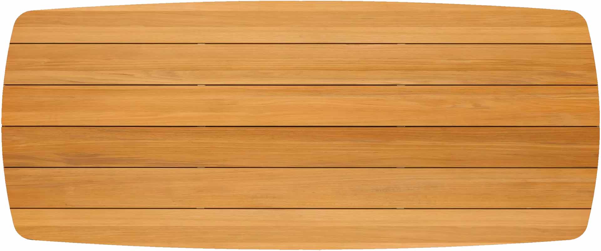 Tischplatte 240x100cm Bootsform, Teak (für Tofino)