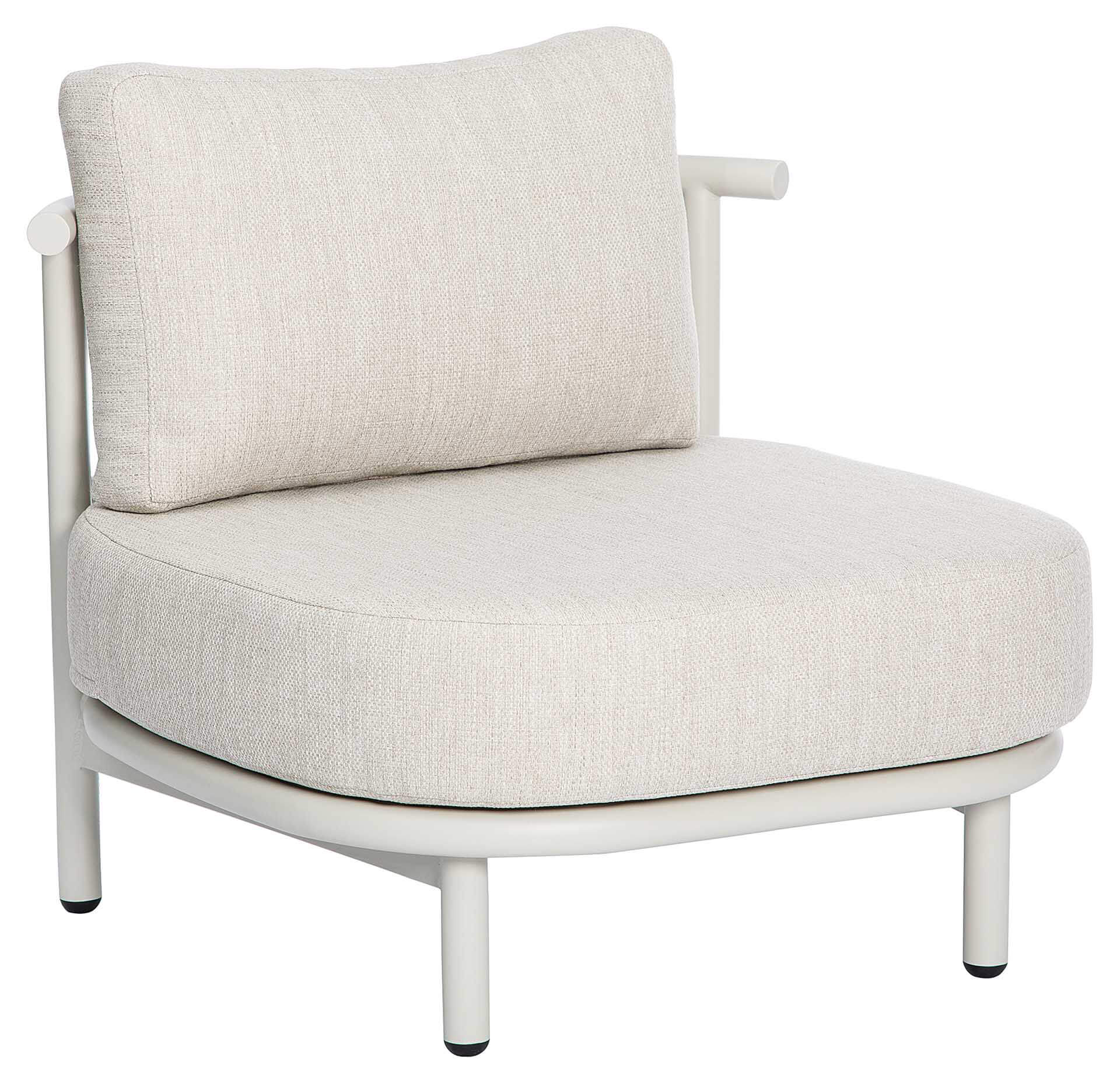 Organo Lounge-Sessel, Aluminium dune, Kissen beige