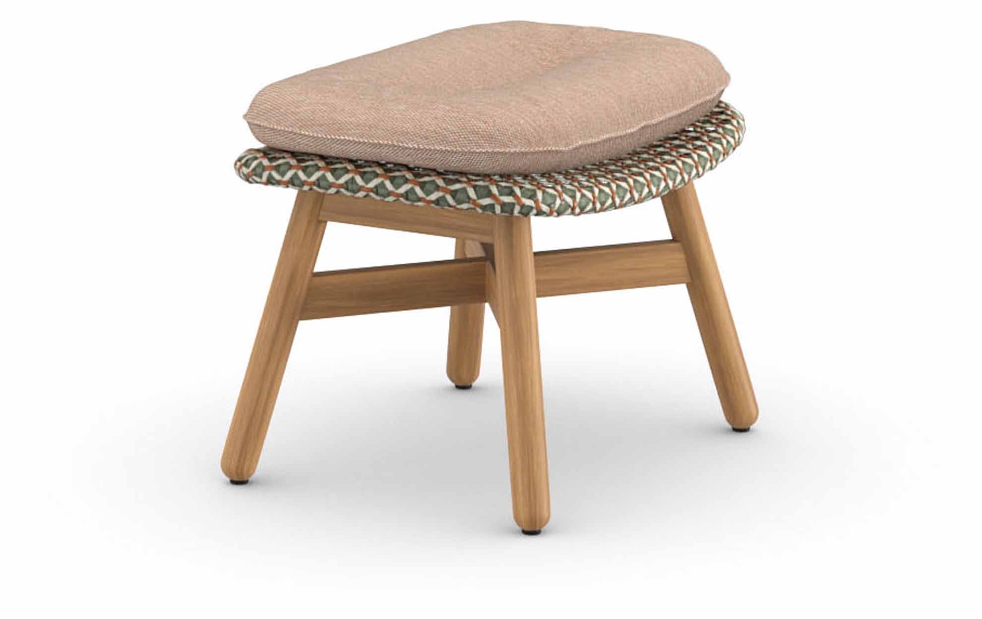 Set MBRACE Hocker Teak/chestnut, Kissen 476 natura marsala