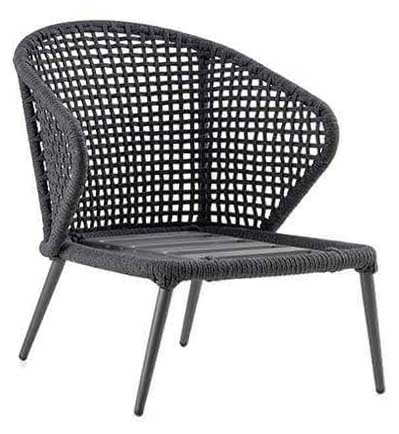 Hera Lounge Sessel eisengrau/schwarz, open weaving