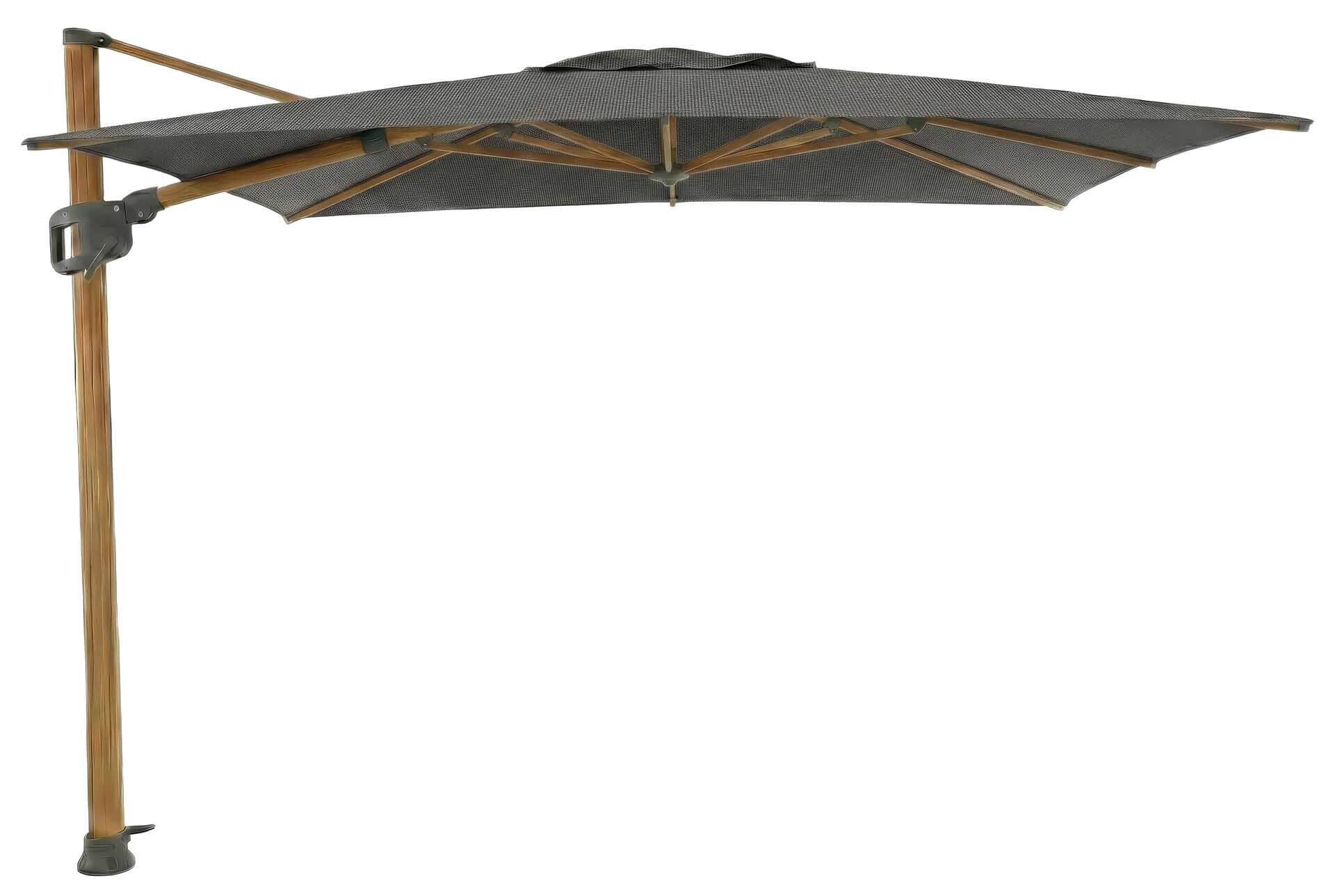 Solara Luxe Freiarmschirm 300x300cm, teaklook/basalt