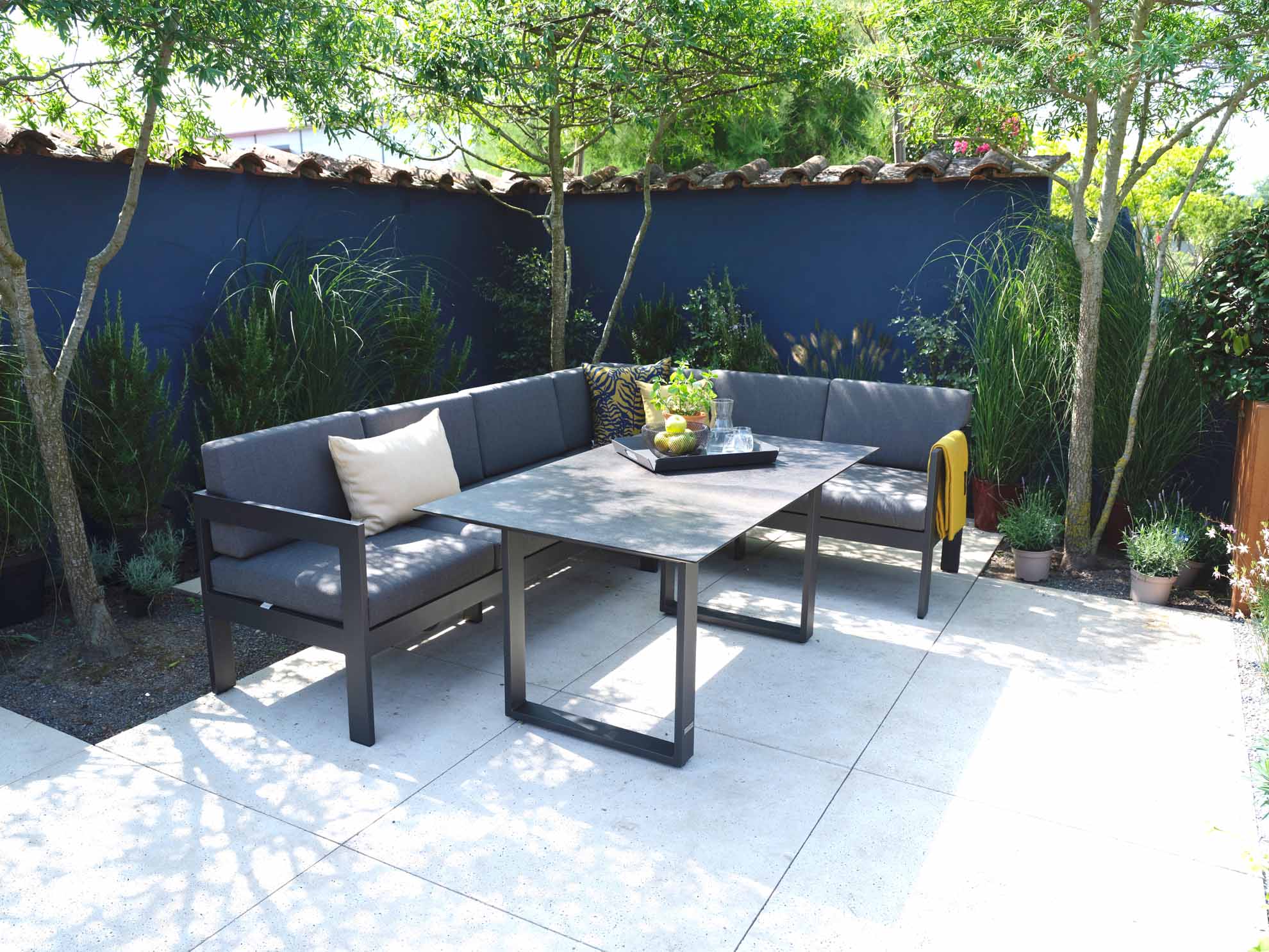 Set Vigo Casual Dining rechts, grau/Kissen Agora® panama grafito