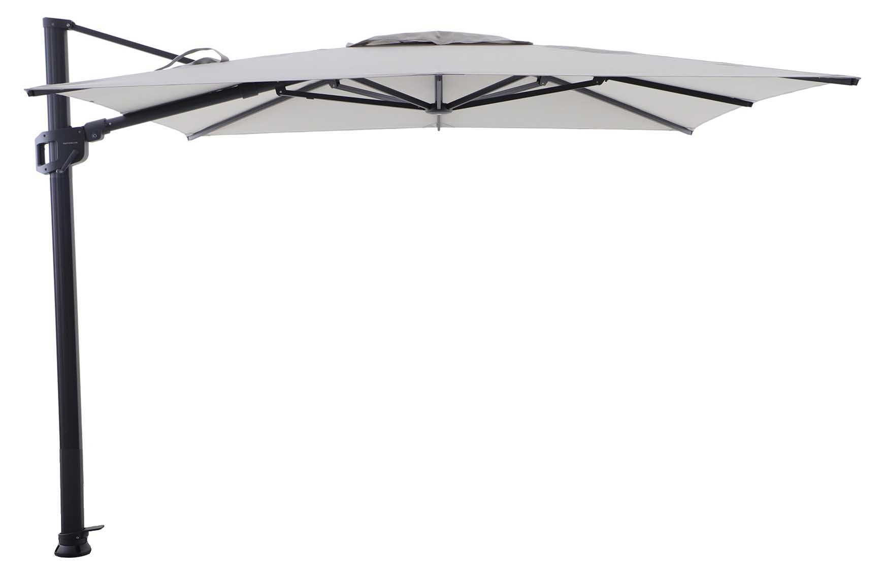 Solara Freiarmschirm 300x300cm, eisengrau/hellgrau piqué
