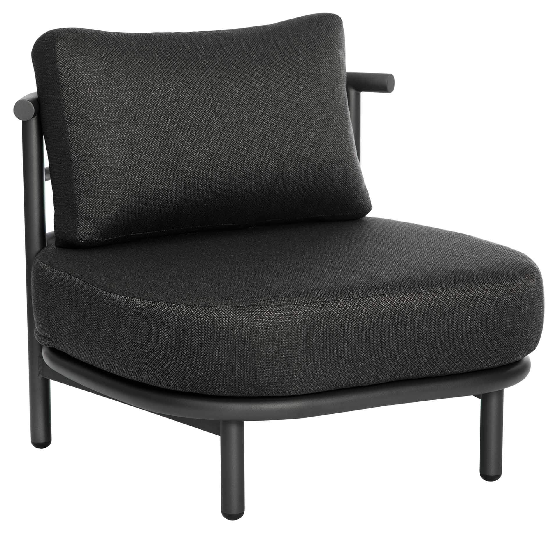 Organo Lounge-Sessel, Aluminium eisengrau, Kissen dunkelgrau