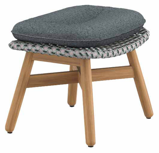 Set MBRACE Hocker Teak/baltic, Kissen 664 twist dark turquoise