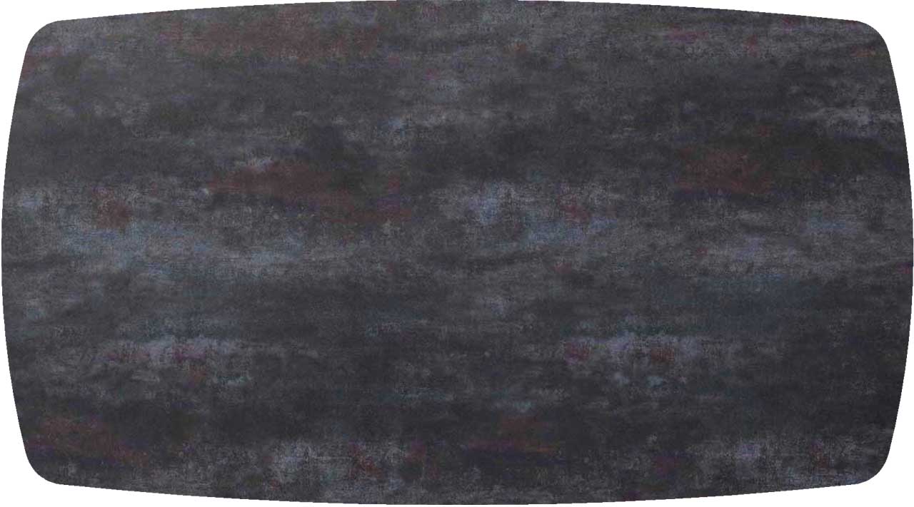 Tischplatte 180x100cm Bootsform, Keramik oxido dark night (6mm)