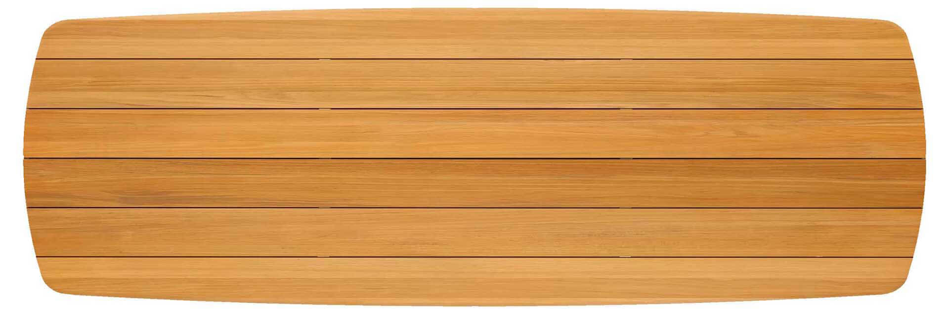 Tischplatte 300x105cm Bootsform, Teak (für Tofino)