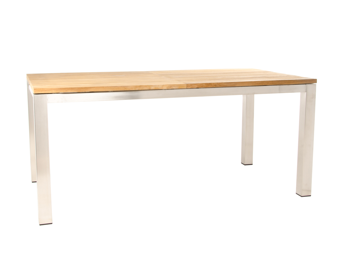 Como Ausziehtisch 170/270x90cm, Edelstahl/Teak