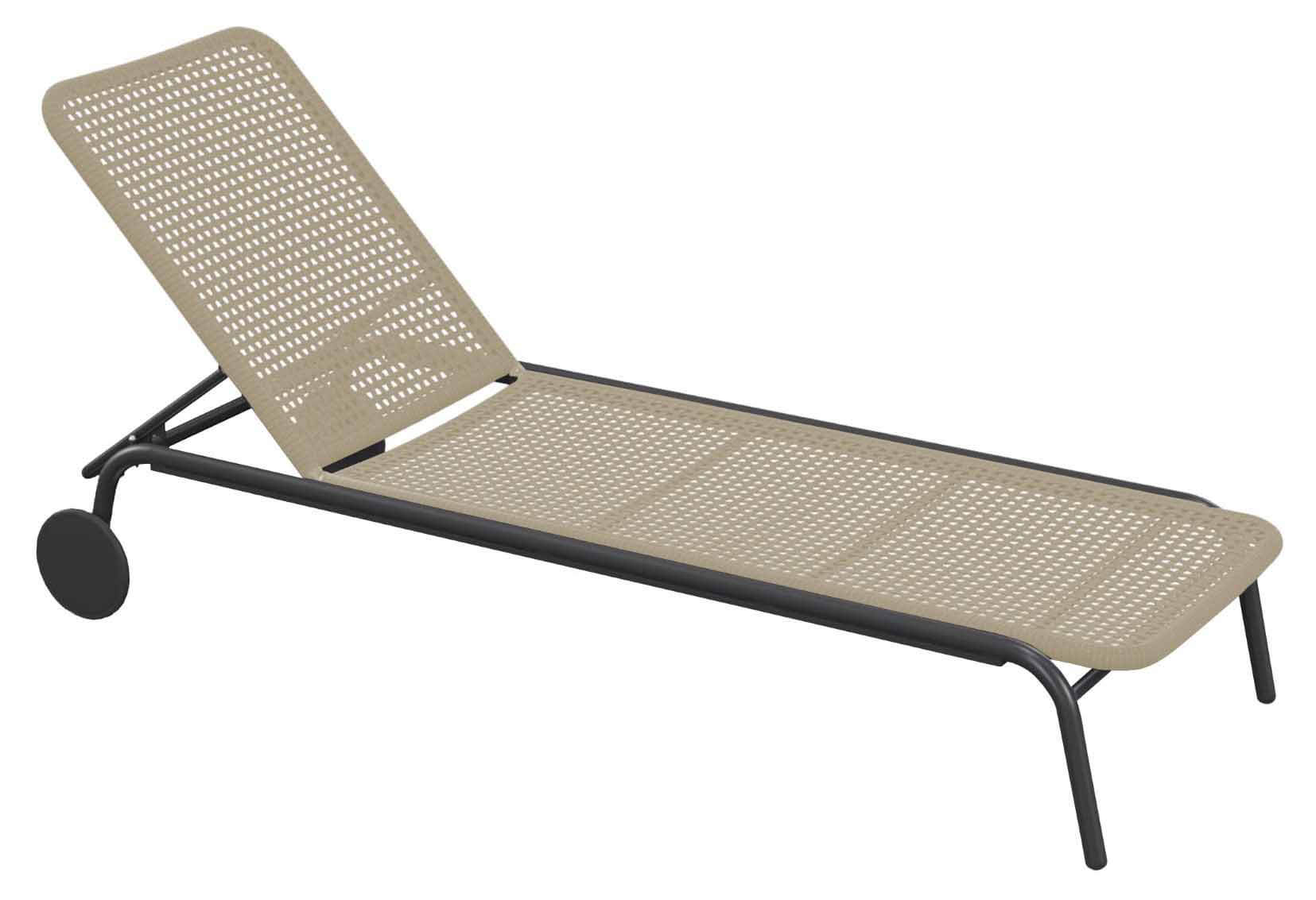 Durham Sonnenliege, eisengrau/beige uni