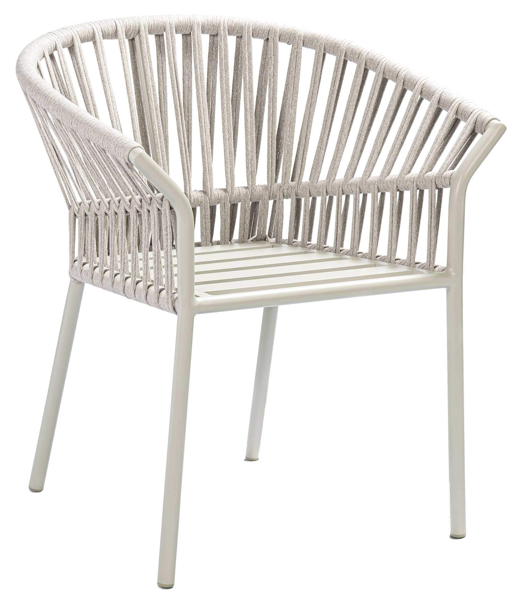 Tofino Stapelsessel, Aluminium dune/Rope linnen