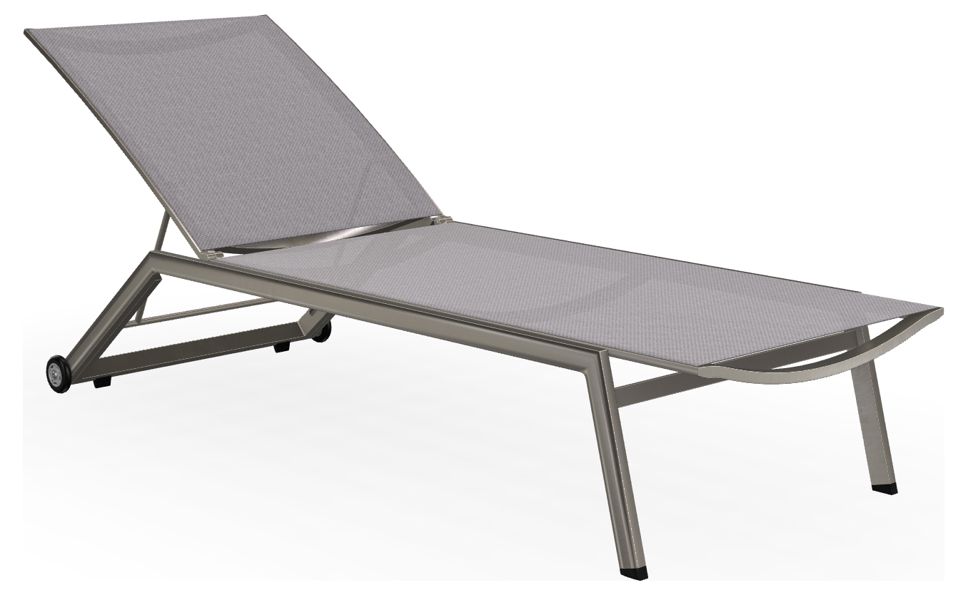 Hydra Sonnenliege, Edelstahl/silbergrau, ohne Armlehnen