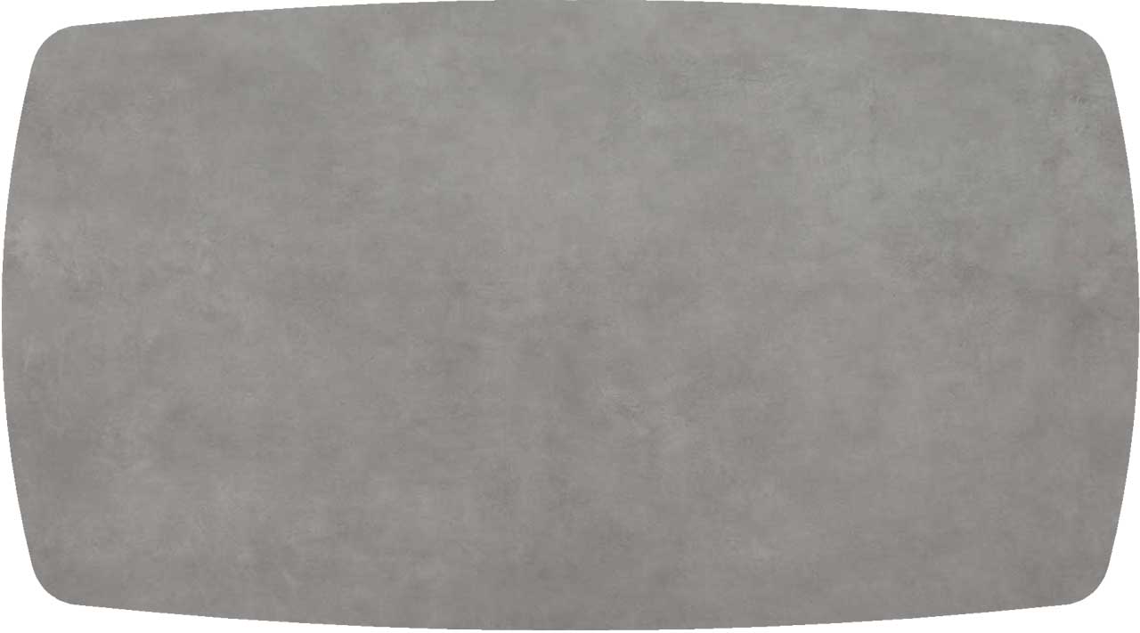 Tischplatte 180x100cm Bootsform, Keramik zement hell (6mm)