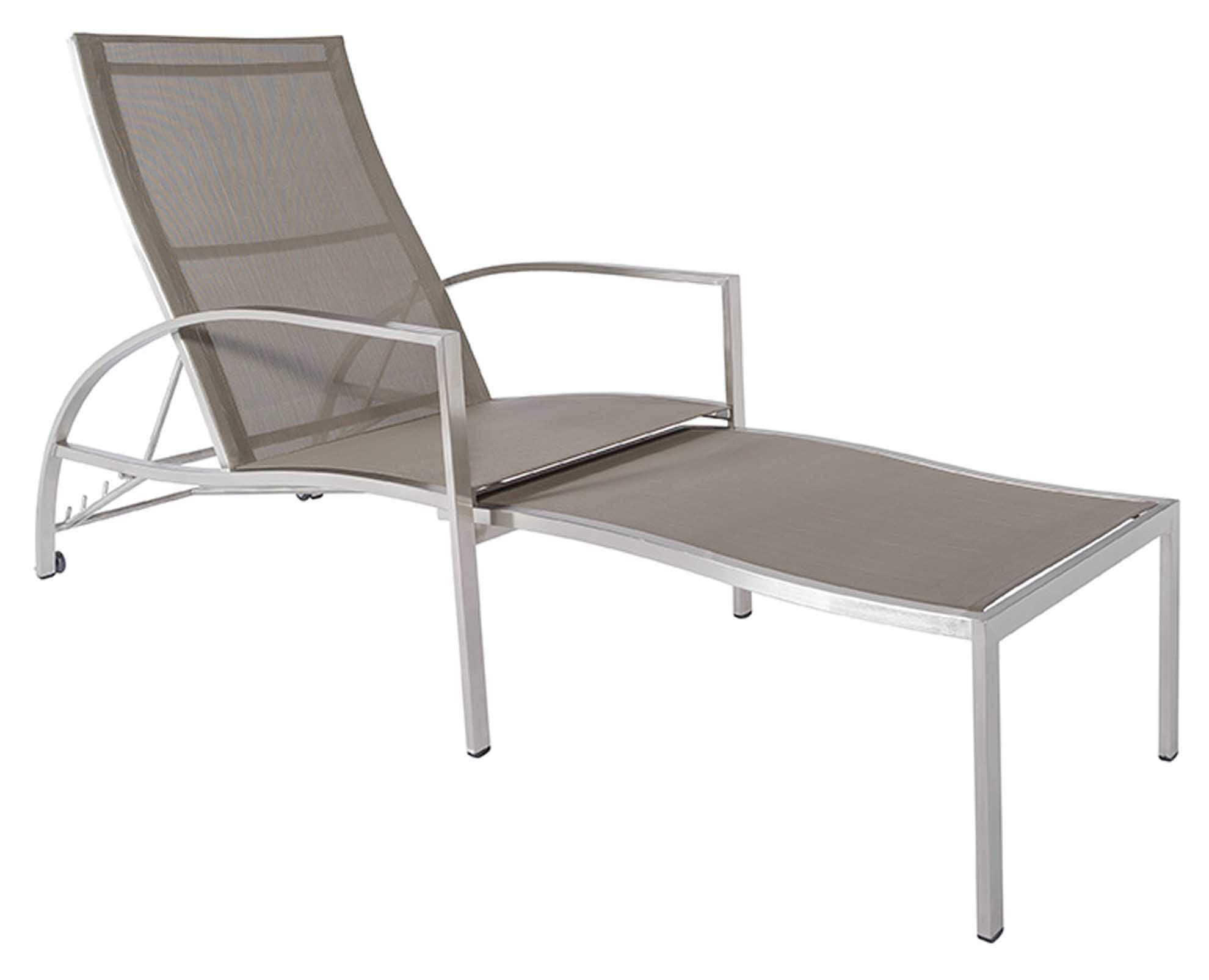 Jona Deckchair Edelstahl/taupe