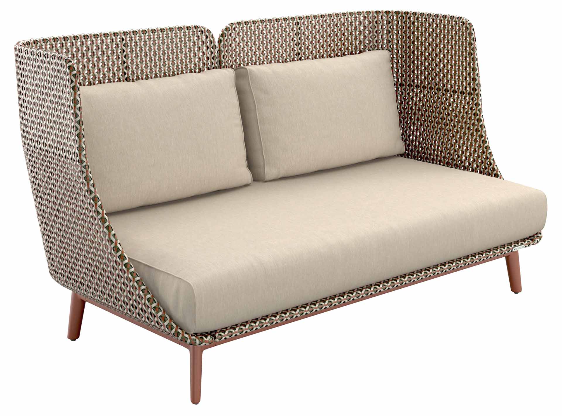 MBARQ 3-Sitzer Lounge Sofa mit hoher Rückenlehne, terracotta/chestnut