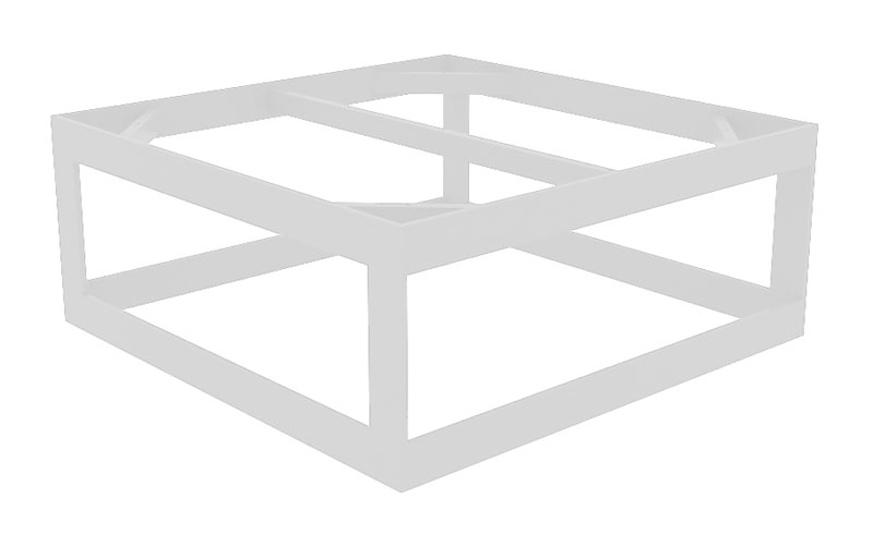 Burford Lounge Kaffeetisch Rahmen 68x68cm, weiß