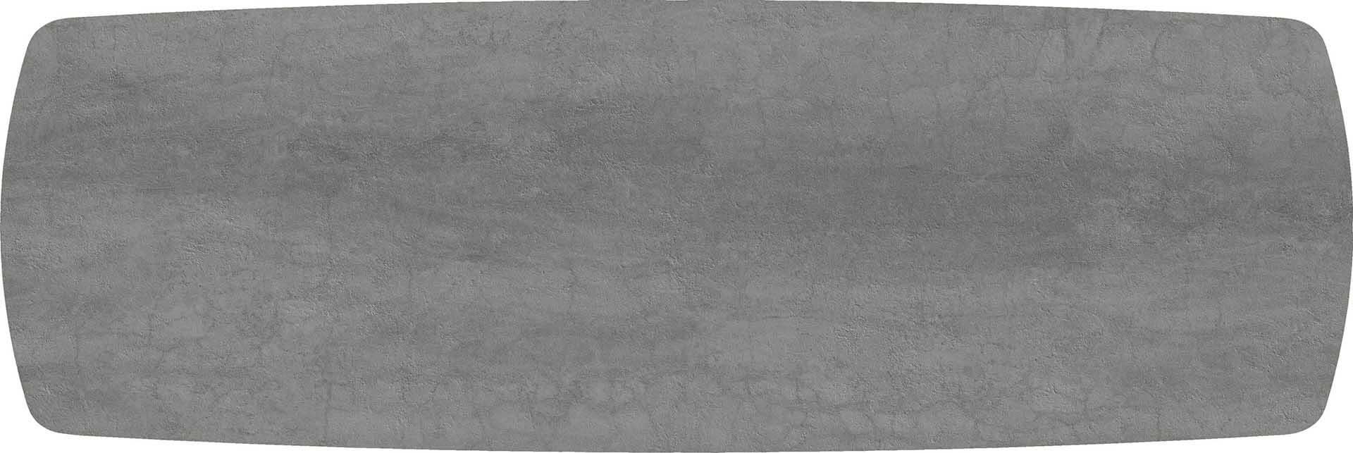 Tischplatte 300x105cm Bootsform, Keramik pietra hellgrau (6mm)