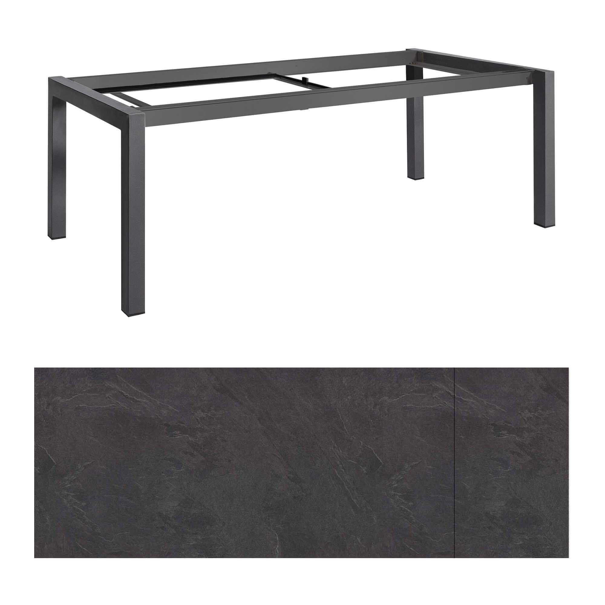 Forli Ausziehtisch 220/280x100cm, grau/HPL carbon grau