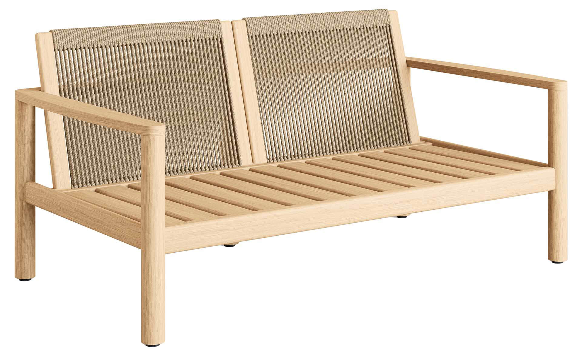 Noia 2-Sitzer Lounge Sofa, Teak/Rope natural twisted