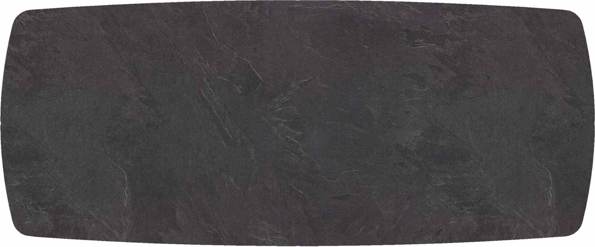 Tischplatte 240x100cm Bootsform, HPL carbon grau (13mm)