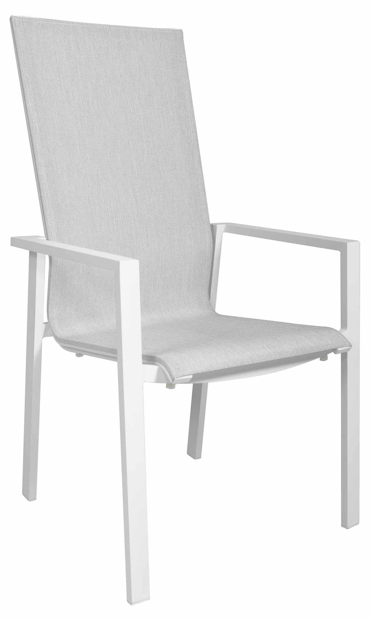 Beja XL Stapelsessel hoch, weiß/Batyline lightgrey