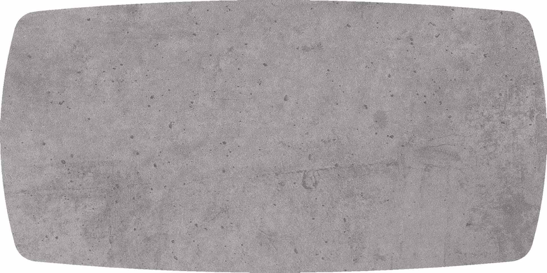 Tischplatte 180x90cm Bootsform, HPL zementgrau (13mm)