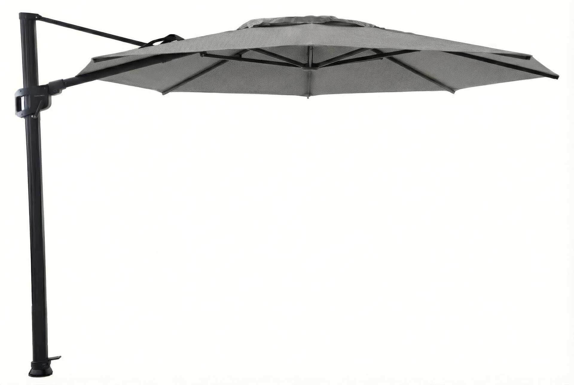 Solara Luxe Freiarmschirm 350cm rund, eisengrau/smoke