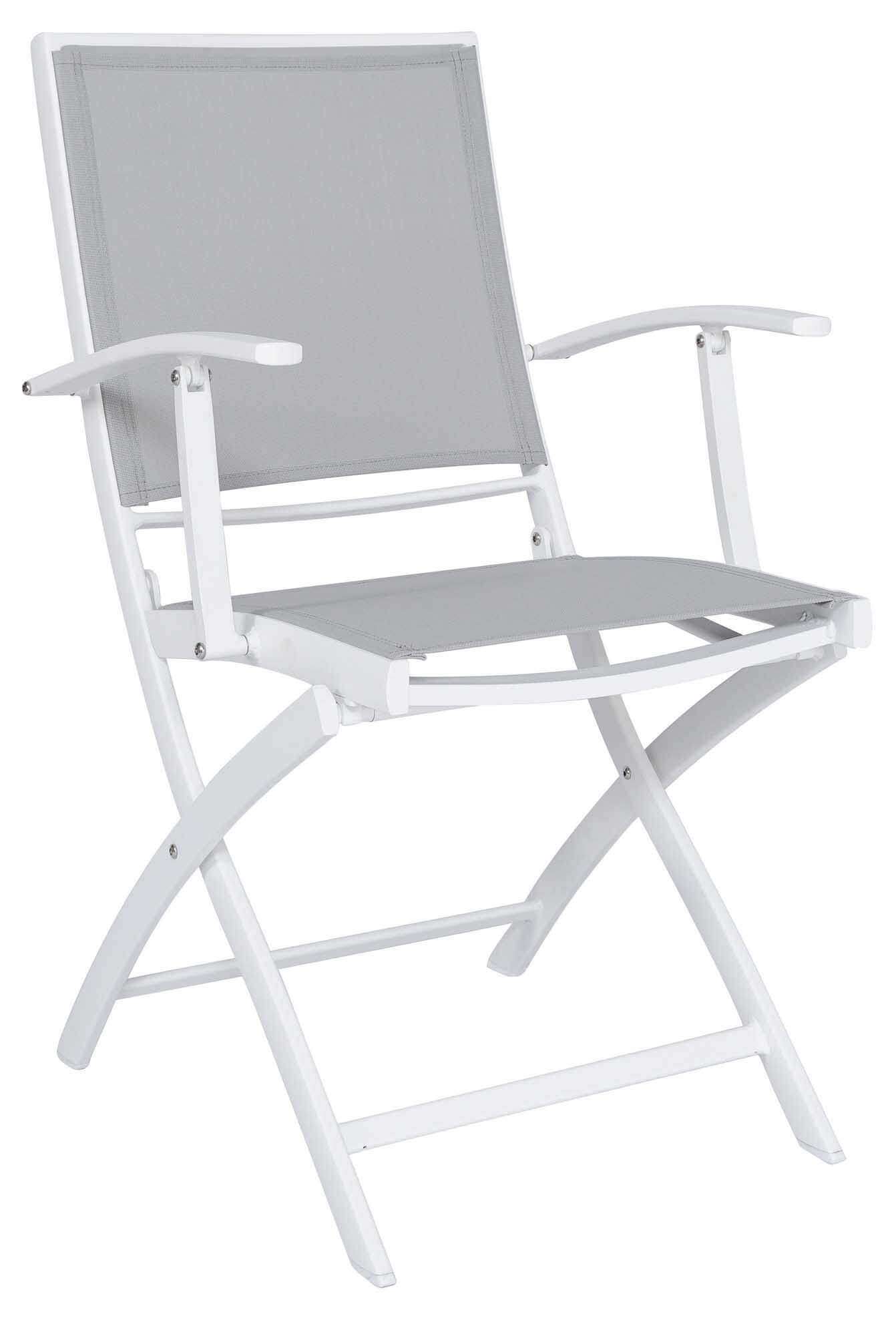 Feodal Klappsessel weiß/hellgrau